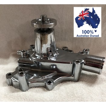 FORD FALCON MUSTANG CLEVELAND 302 351C ALUMINIUM HIGH VOLUME CHROME WATER PUMP – BLADE DESIGN IMPELLER - CLEARANCE SPECIAL